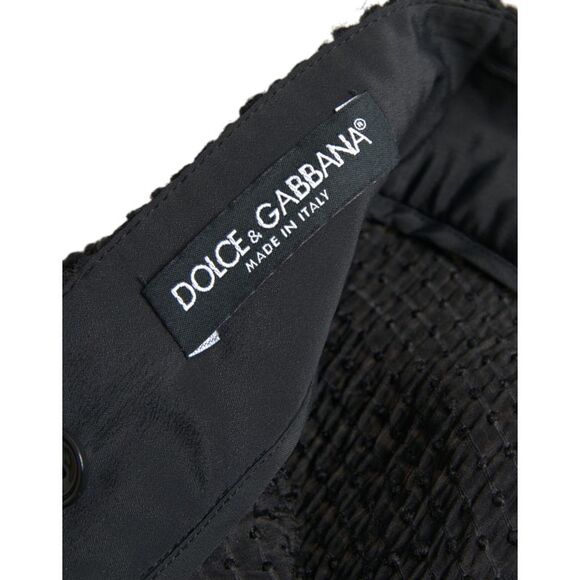 Dolce & Gabbana Black High Waist A-line Knee Length Women's Skirt